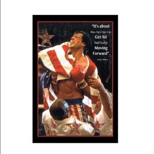 Rocky Balboa motivation quote HD poster print size 24x36in